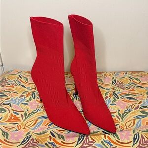Brash Red Heeled Boots for Women